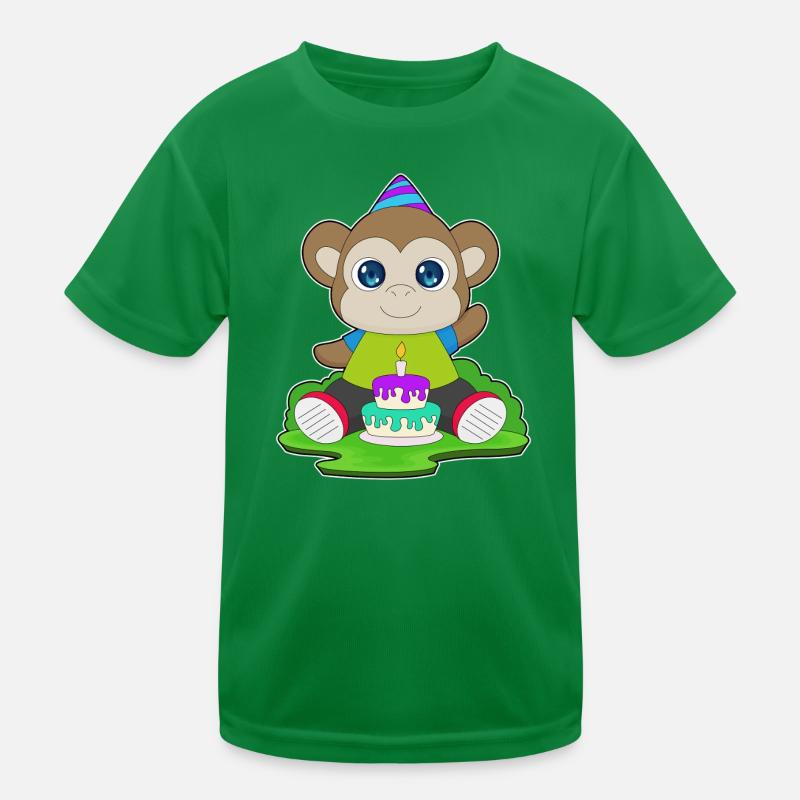Monkey Birthday Cake Kids Functional T-Shirt