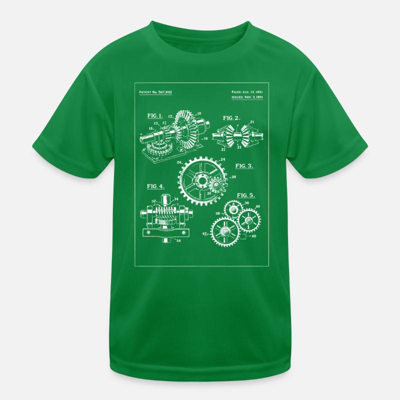 Vintage Gearwork Blueprint Kids Functional T-Shirt
