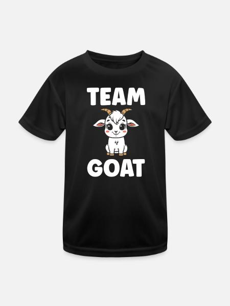 Team Ziegenziegen-Cartoon - Kinder Funktions-T-Shirt - Schwarz - Vorne