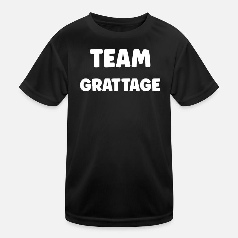 Team Scratching: Black on White Kids Functional T-Shirt