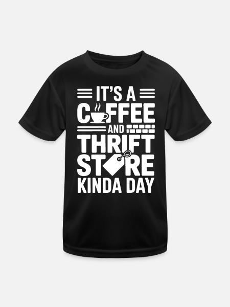 Coffee Thrift Store Day - Kids Functional T-Shirt - black - Front