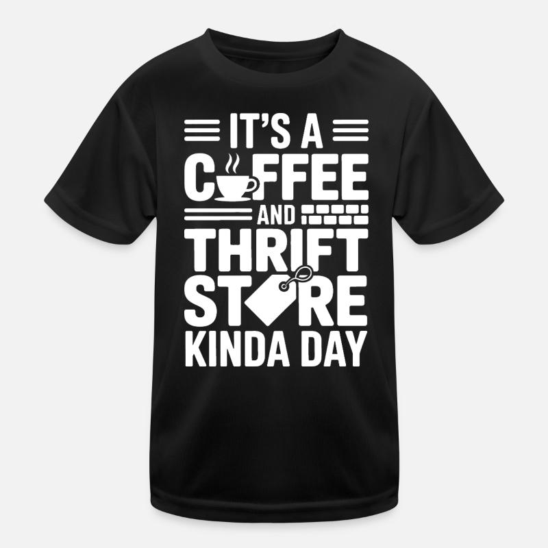 Coffee Thrift Store Day Kids Functional T-Shirt