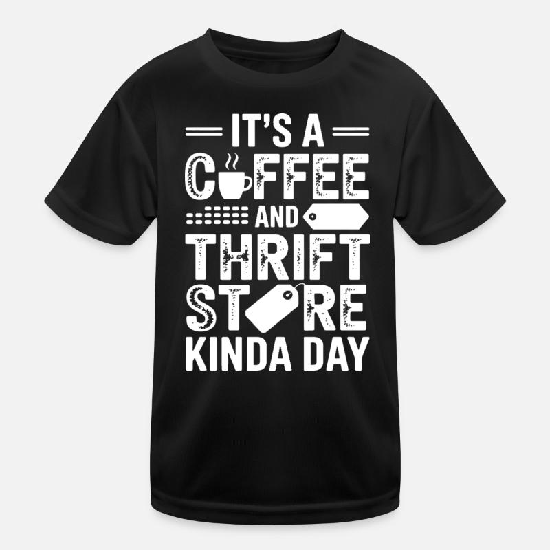 Coffee Thrift Store Day Kids Functional T-Shirt
