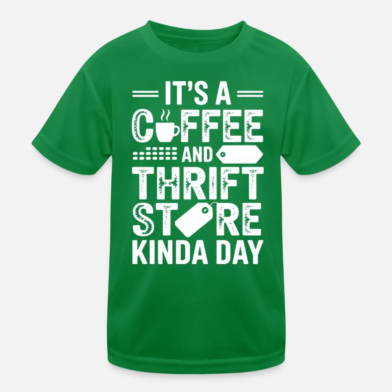 Coffee Thrift Store Day Kids Functional T-Shirt