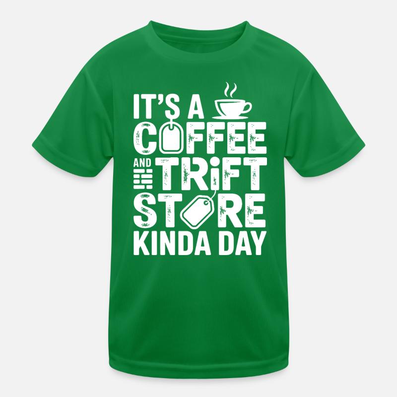 Coffee and Thrift Store Day Kids Functional T-Shirt