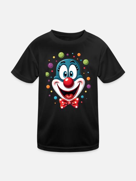 Déguisement de clown de carnaval Carnaval Carnaval - T-shirt sport Enfant - noir - Devant