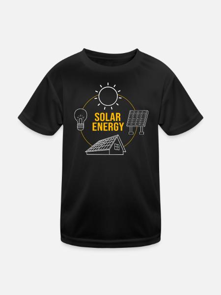 Solarzellen Sonnenenergie Erneuerbare Energien - Kinder Funktions-T-Shirt - Schwarz