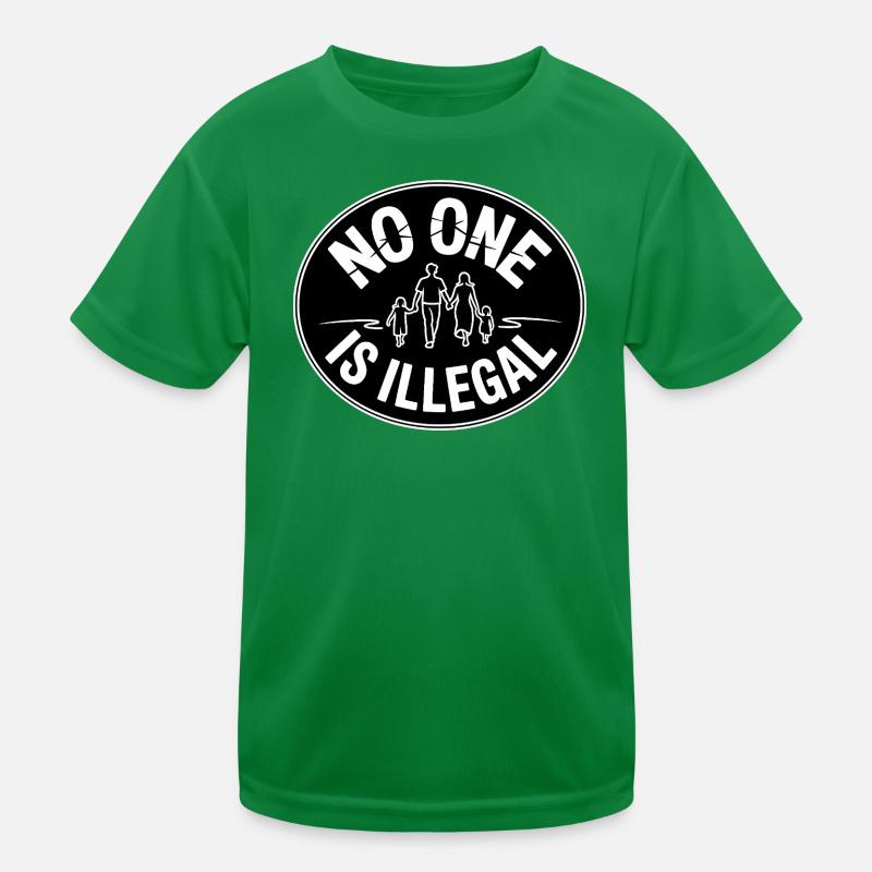 Kein menschlicher Illegaler – Flüchtlinge sind willkommen Kinder Funktions-T-Shirt