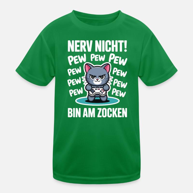 Nerv nicht bin am Zocken Gamer Katze Design Kinder Funktions-T-Shirt