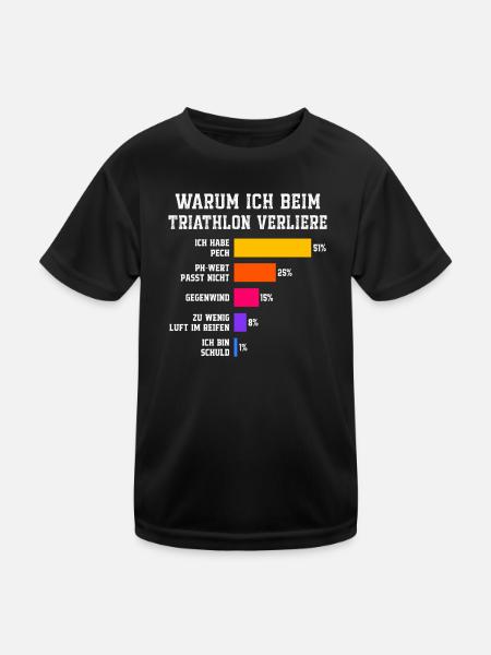 Why I lose at triathlon Triathlon - Kids Functional T-Shirt - black - Front