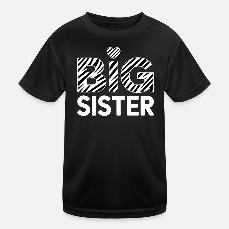 Big Sister Zebra Stripe Design Kids Functional T-Shirt