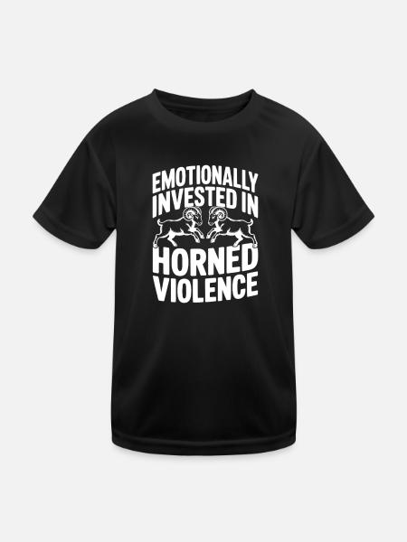 Emotional investiert in gehörnte Gewalt - Kinder Funktions-T-Shirt - Schwarz - Vorne