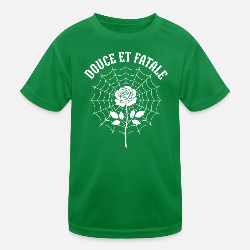 Rose au centre du Web araignée T-shirt sport Enfant