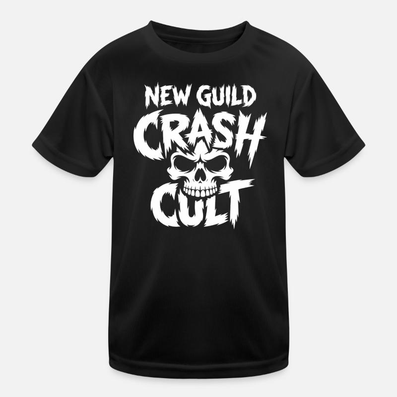 New Guild Crash Cut Skull - Kinder Funktions-T-Shirt - Schwarz