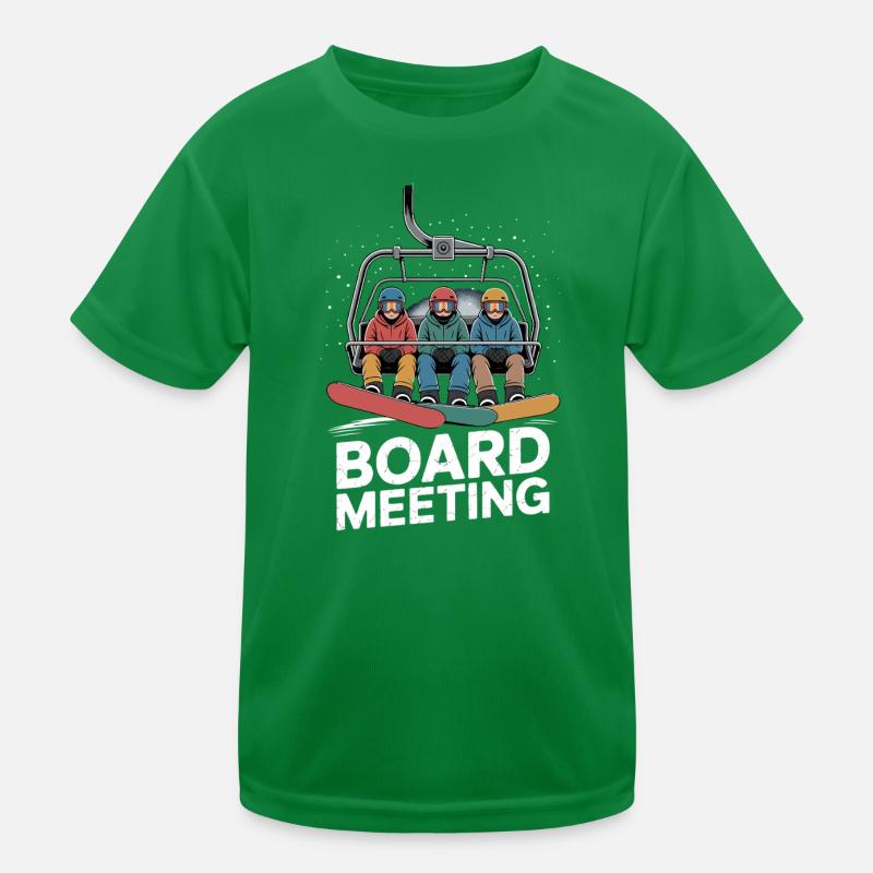 Lustige Snowboard-Vorstandssitzung Kinder Funktions-T-Shirt