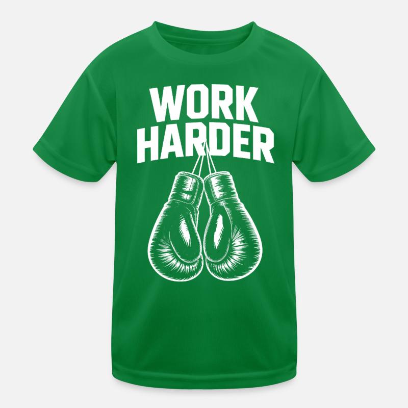 Work härter – Cool Boxing Motivations-Tee Kinder Funktions-T-Shirt