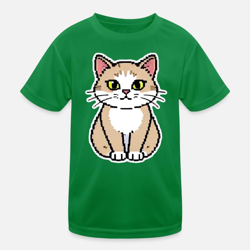 Art pixel chat T-shirt sport Enfant