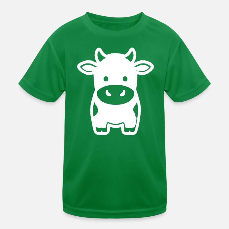 Cow Standing Comic Dairy Cow Icon Kids Functional T-Shirt