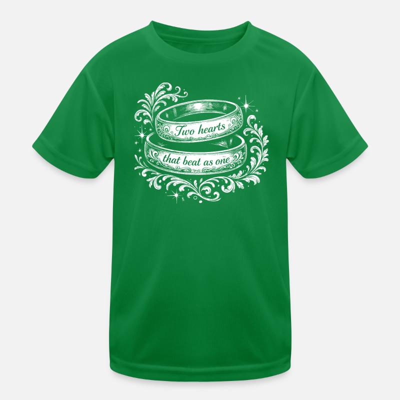 Zwei Herzen in Ringen Kinder Funktions-T-Shirt