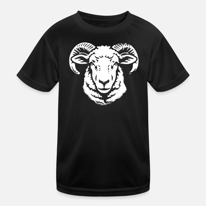 Widder Kopf Ram Schafbock Horn Vektor Kinder Funktions-T-Shirt