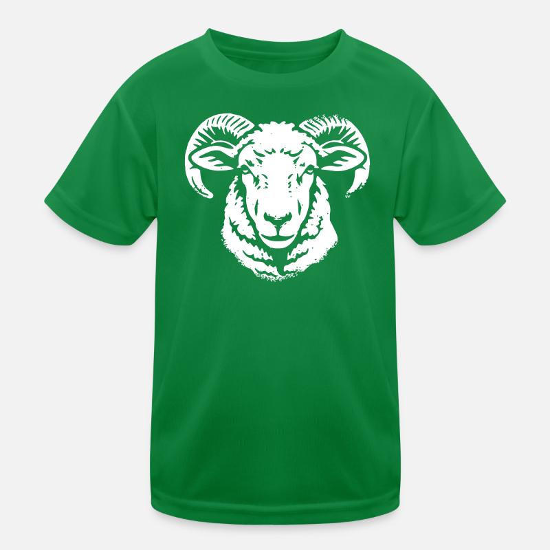 Widder Kopf Ram Schafbock Horn Vektor Kinder Funktions-T-Shirt