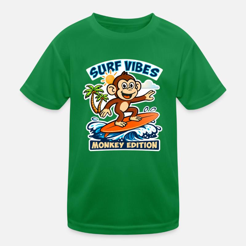 Surf-Vibes – Affen-Edition. Kinder Funktions-T-Shirt