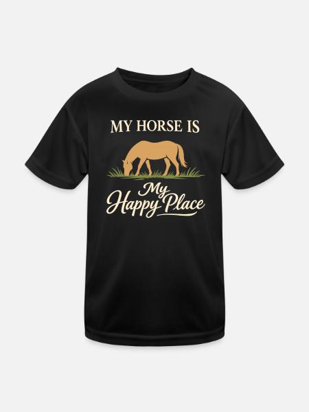 Grange d’identité équestre Horse People - T-shirt sport Enfant - noir - Devant