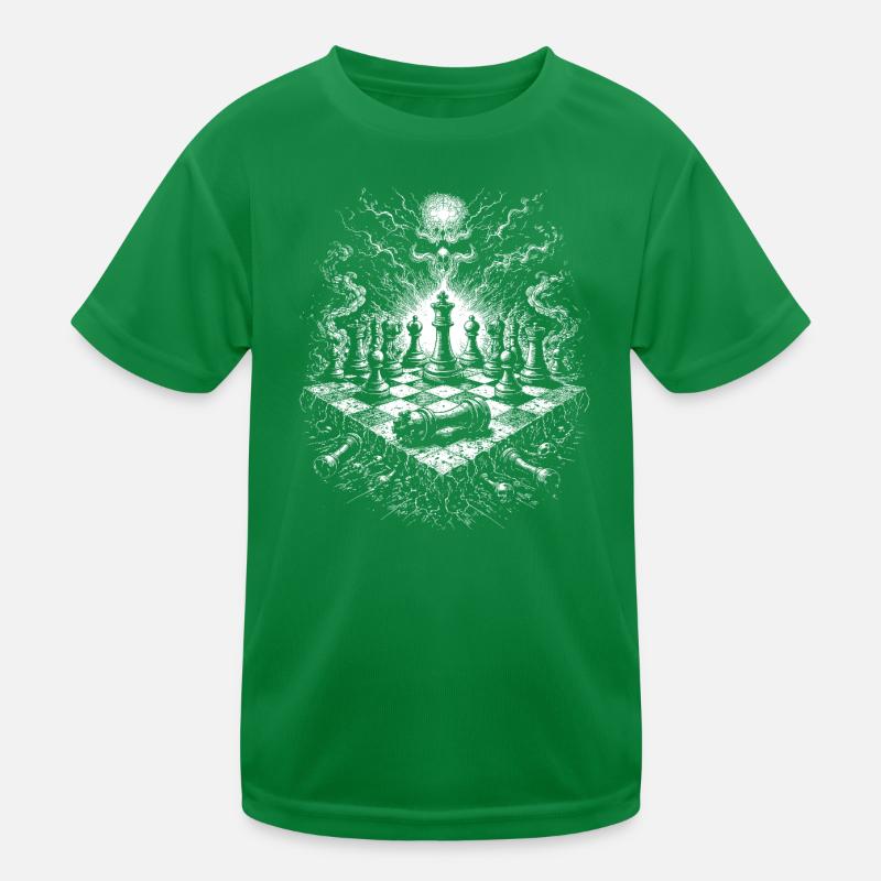 Chess Skull Gothic Board Scene Kids Functional T-Shirt