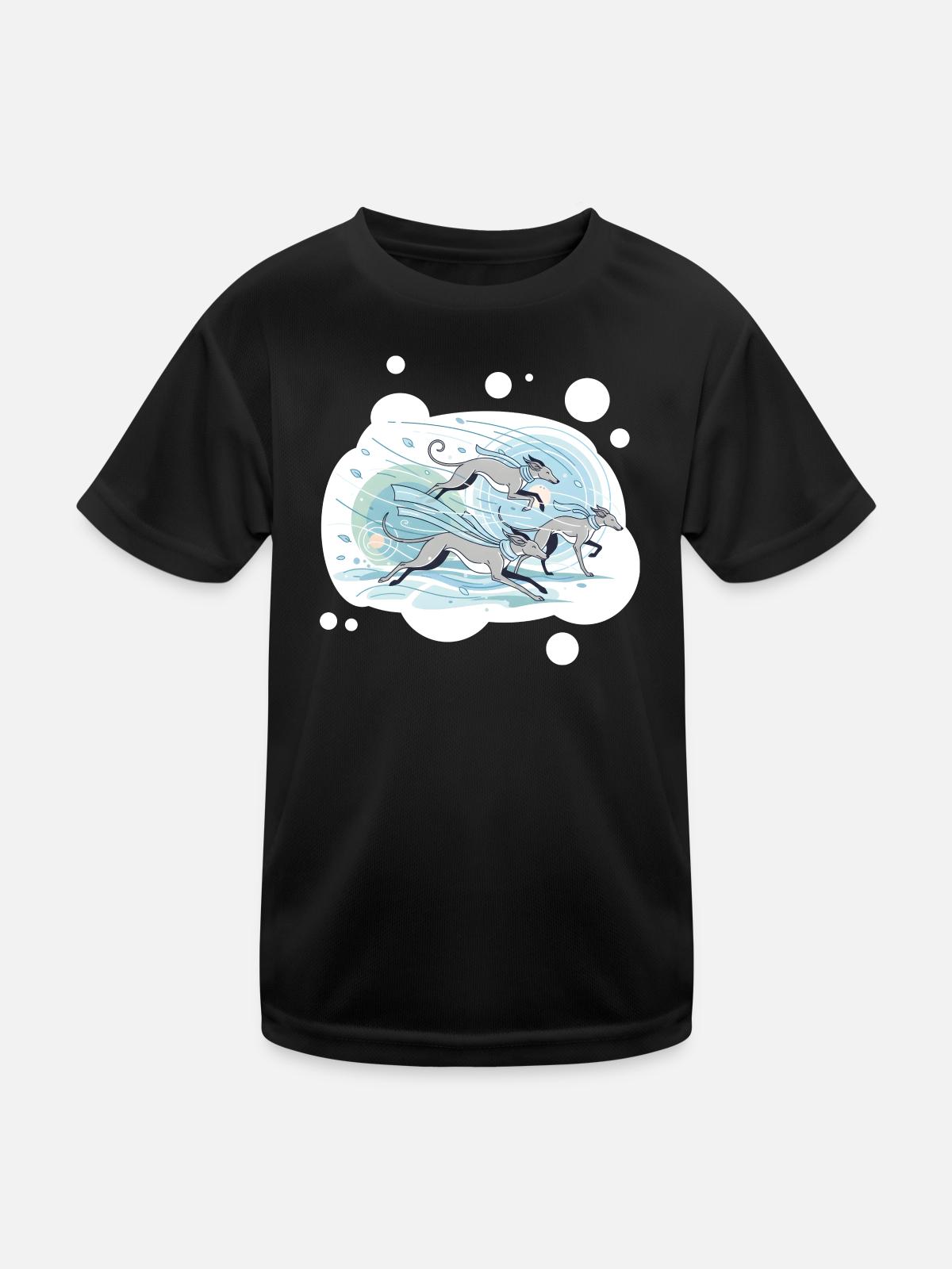 greyhounds - Kids Functional T-Shirt - black - Front