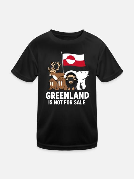 Grönland nicht zum Verkauf - Kinder Funktions-T-Shirt - Schwarz - Vorne