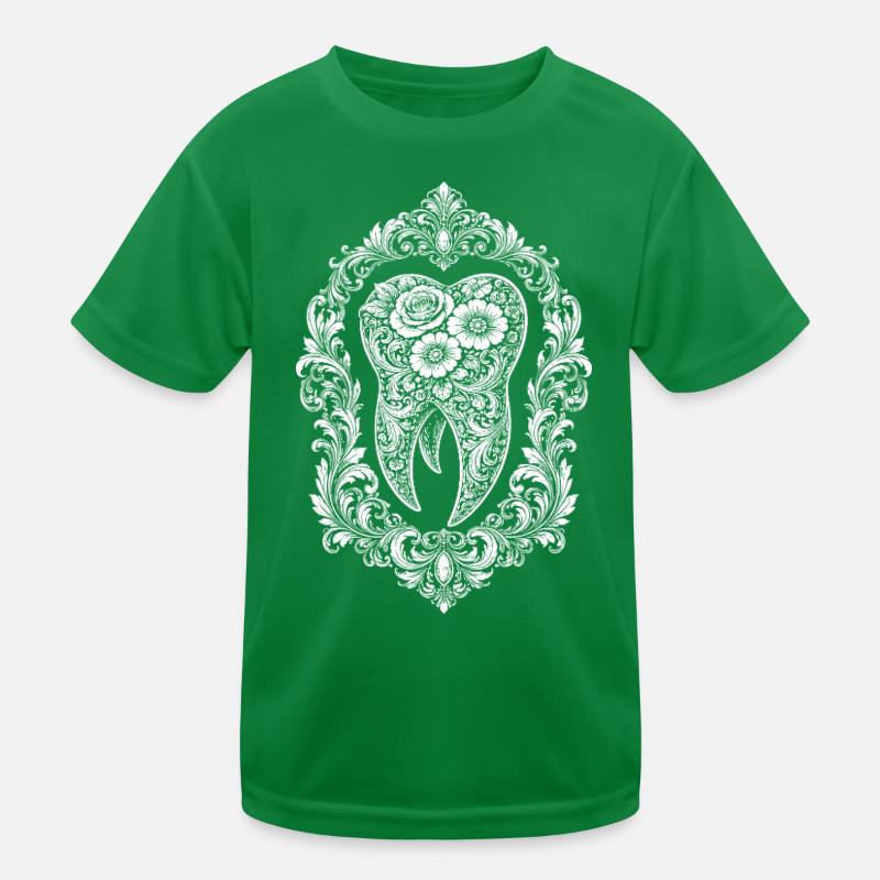 Baroque tooth design in frame Kids Functional T-Shirt