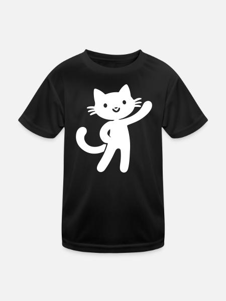 Chat mignon - T-shirt sport Enfant - noir - Devant