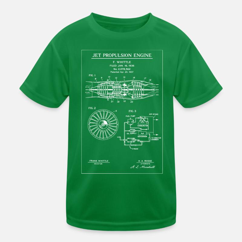 Bauplan für Jet-Antriebstriebwerke Kinder Funktions-T-Shirt