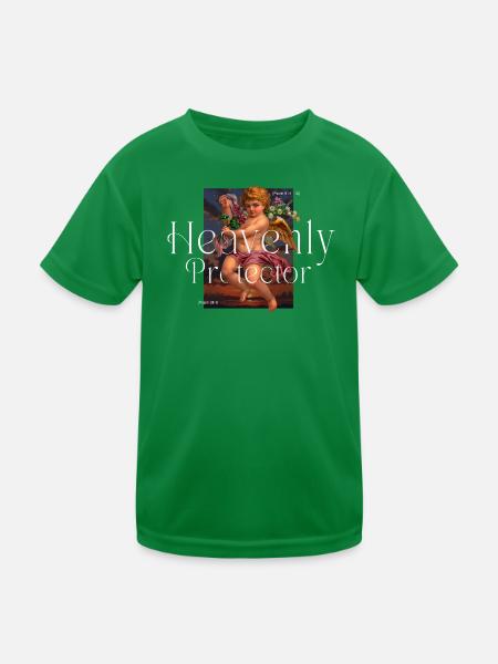 Himmlischer Beschützer - Kinder Funktions-T-Shirt - Kelly Green - Vorne