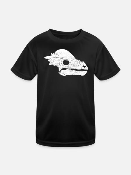 Pachycephalosaurus Fossil Skull - Kids Functional T-Shirt - black - Front