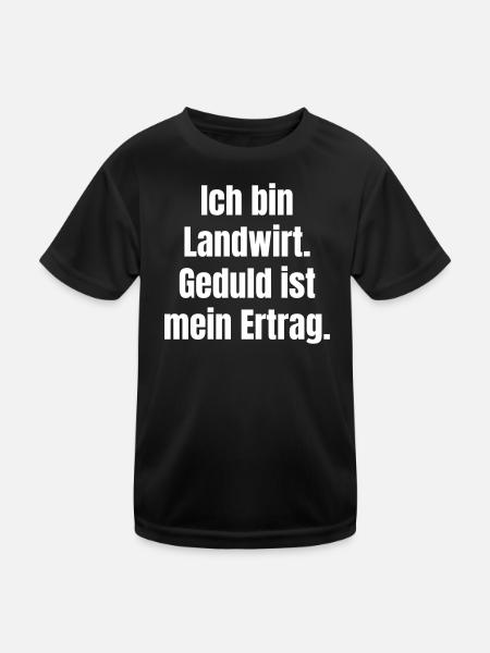 I'm a farmer – patience is yield - Kids Functional T-Shirt - black - Front