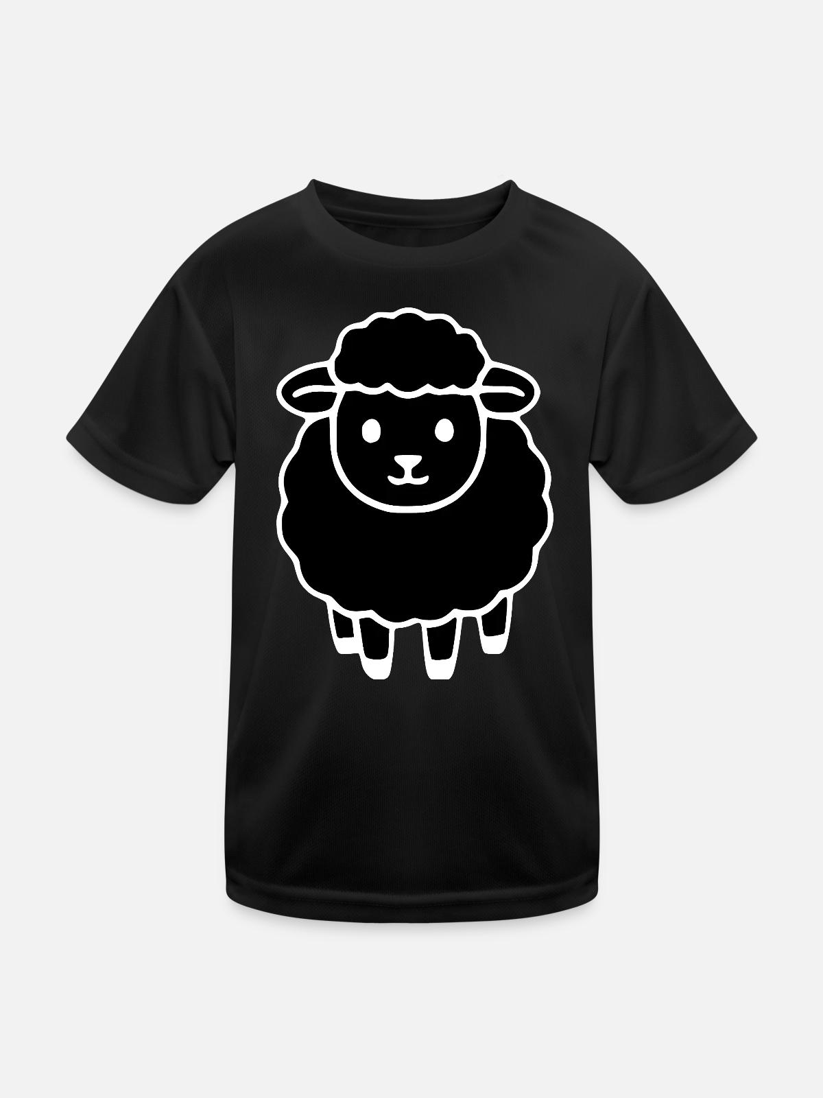 schwarzes Schaf - Kinder Funktions-T-Shirt - Schwarz - Vorne