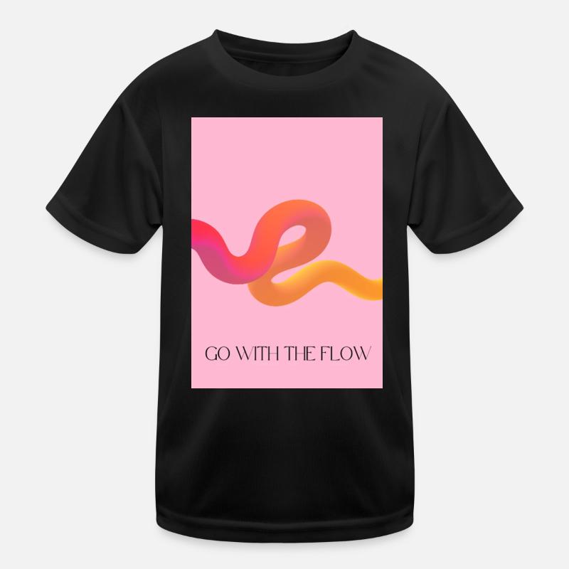 Mit dem Strom schwimmen - Kinder Funktions-T-Shirt - Schwarz