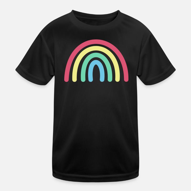 Regenbogen - Kinder Funktions-T-Shirt - Schwarz