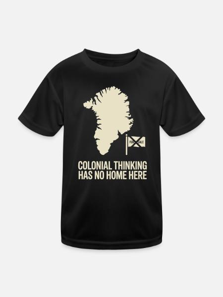 Grönland Antikolonialprotest Arktische Souveränität - Kinder Funktions-T-Shirt - Schwarz - Vorne