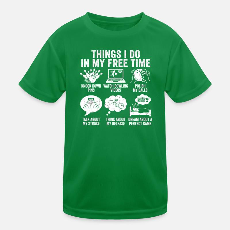 Choses que je fais pendant mon temps libre : humour de bowling T-shirt sport Enfant