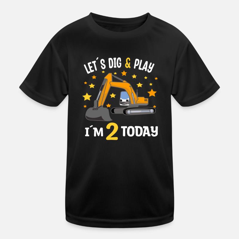 Excavatrice de 2e anniversaire de garçon de 2e anniversaire T-shirt sport Enfant