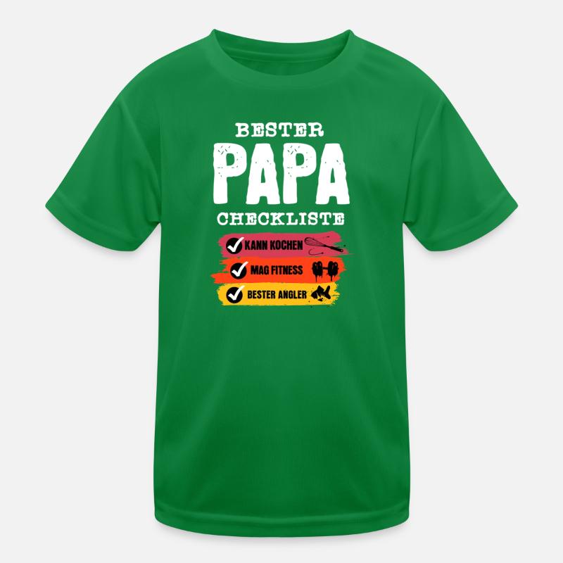 Bester Papa Checkliste  Kinder Funktions-T-Shirt
