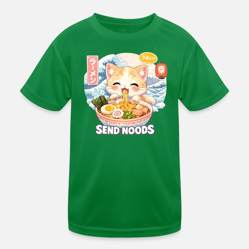 Motif Retro Wave Ramen Nouilles Chat T-shirt sport Enfant