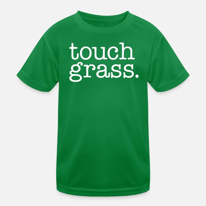 Touch grass weiß Kinder Funktions-T-Shirt