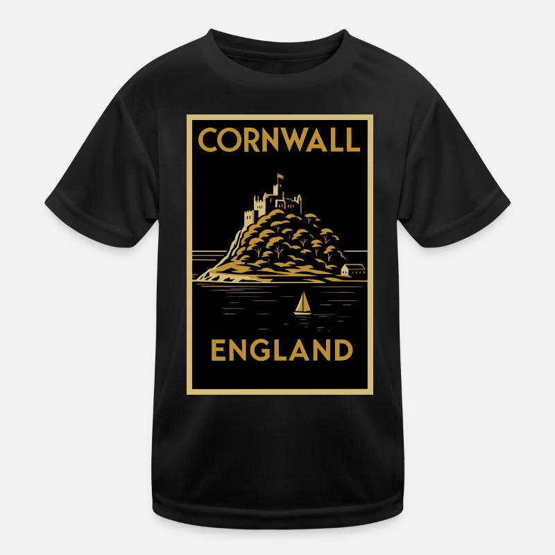 Cornwall, Angleterre – Affiche de voyage Art déco T-shirt sport Enfant