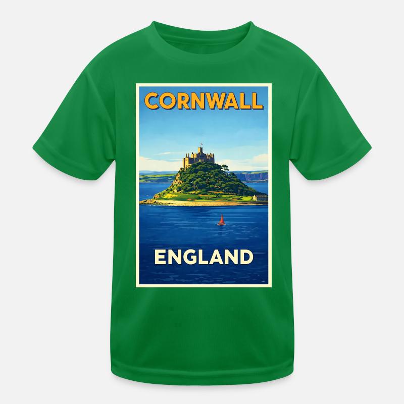Cornwall England – Retro Reiseposter Kinder Funktions-T-Shirt