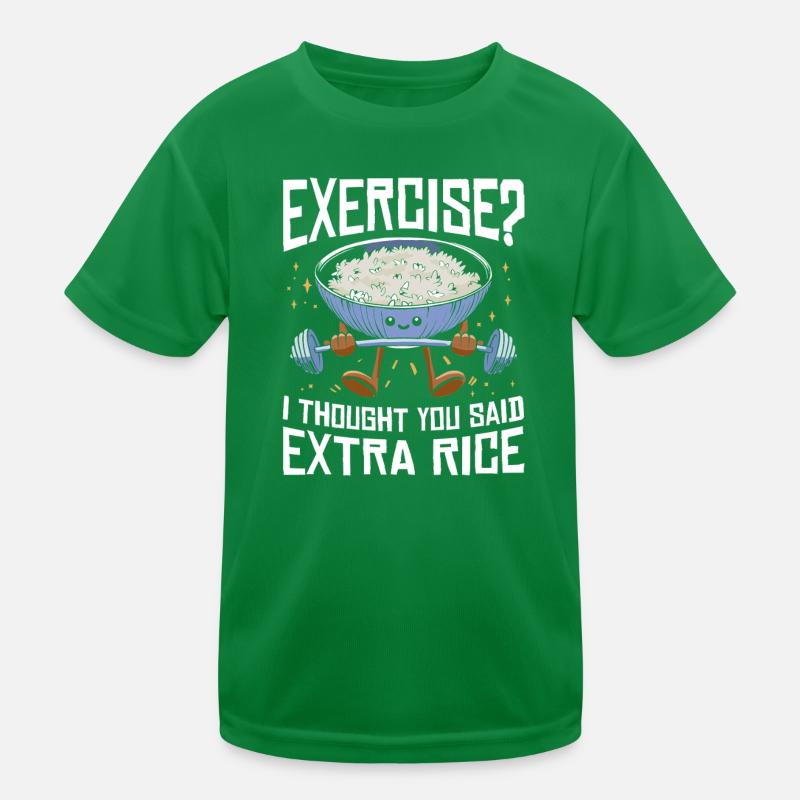 Reis Liebhaber Geschenk Exercise Extra Rice Kinder Funktions-T-Shirt