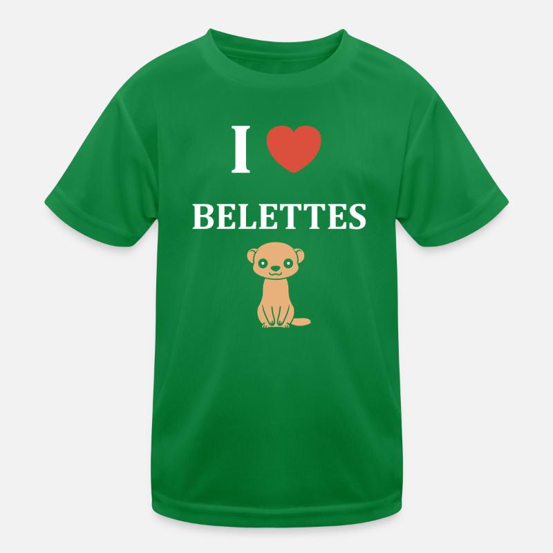 Ich liebe Weasel Kinder Funktions-T-Shirt