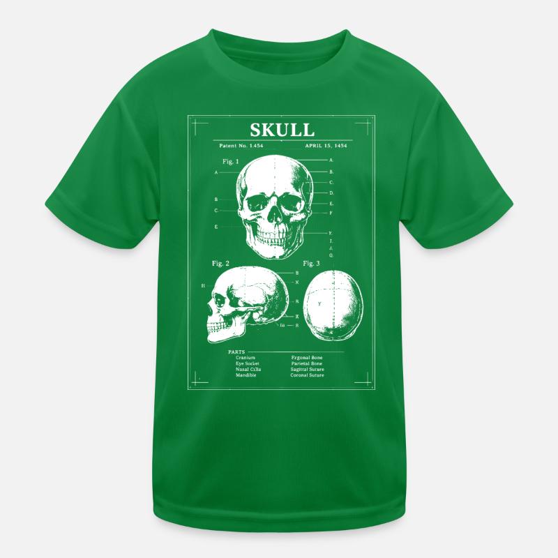 Röntgenschädel-Bauplan Kinder Funktions-T-Shirt